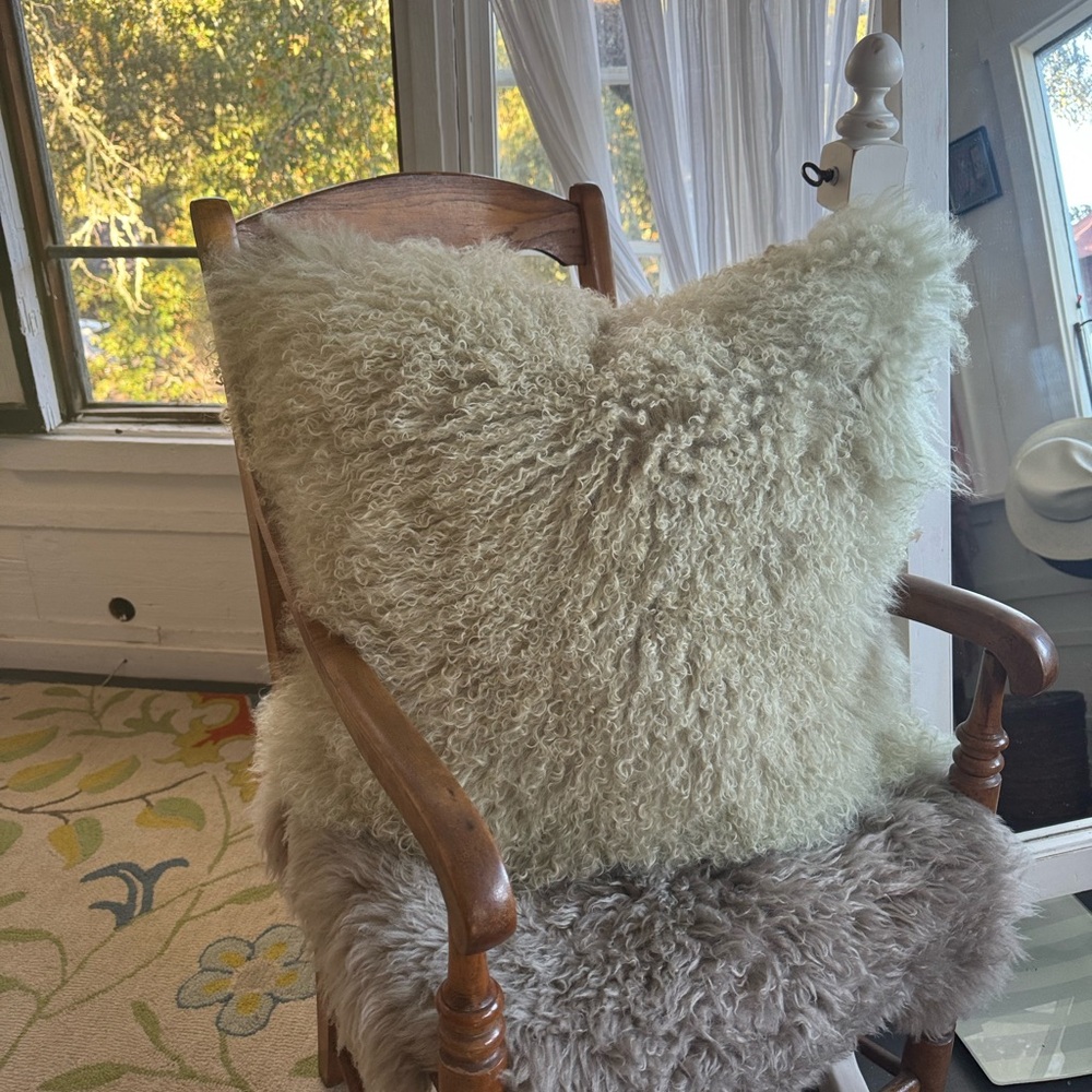 Luxurious Mongolian Lamb Euro Pillow with Down Insert